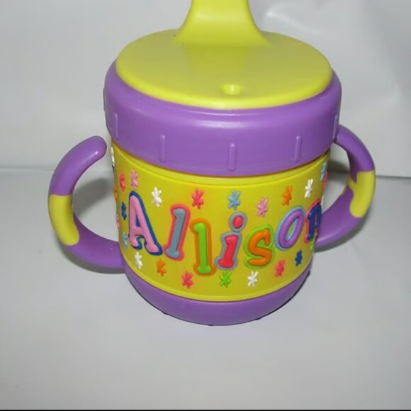 Allison personalized Colorful Kids Sippy Cup - Picture 1 of 4